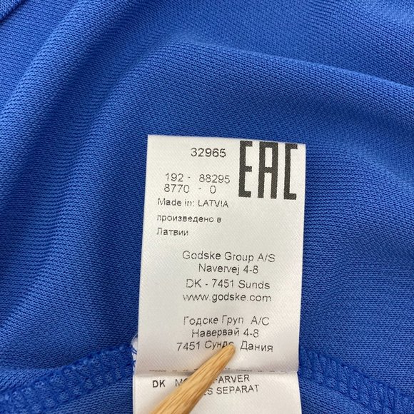 NWT Q'Neel Nordic Design Blue Dress Size 6 Scoop Neck Short Sleeve Drape Detail - Picture 10 of 11